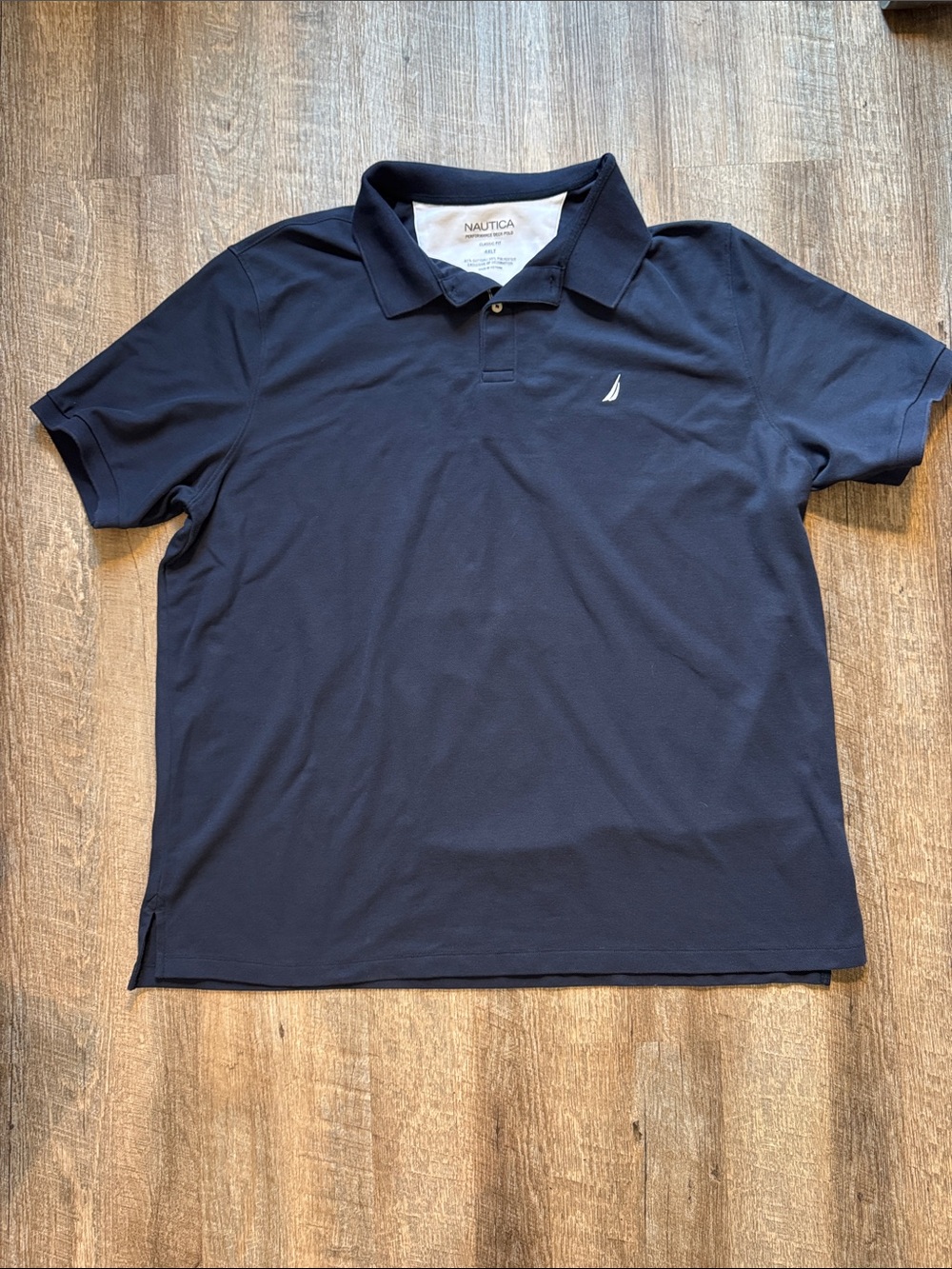 Nautica Navy Blue Short-Sleeve Polo with White Sail Logo